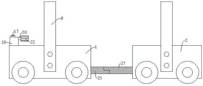 A conveying device for wind blade production and processing