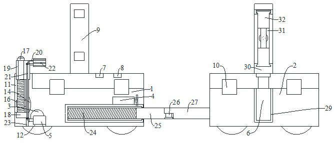 A conveying device for wind blade production and processing