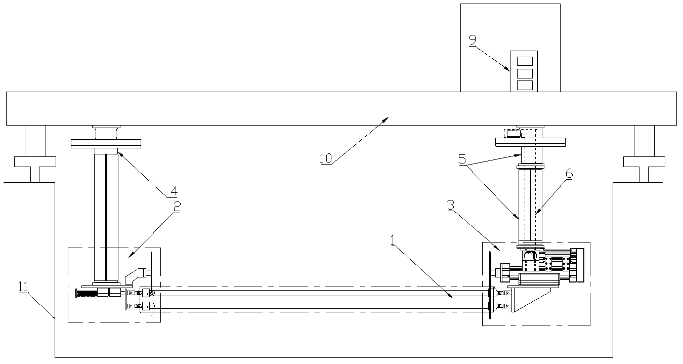 A vortex-induced simulation test device for a deep-sea riser array model subjected to pretension under uniform flow