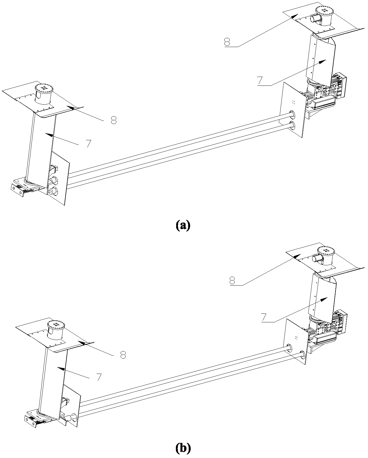 A vortex-induced simulation test device for a deep-sea riser array model subjected to pretension under uniform flow