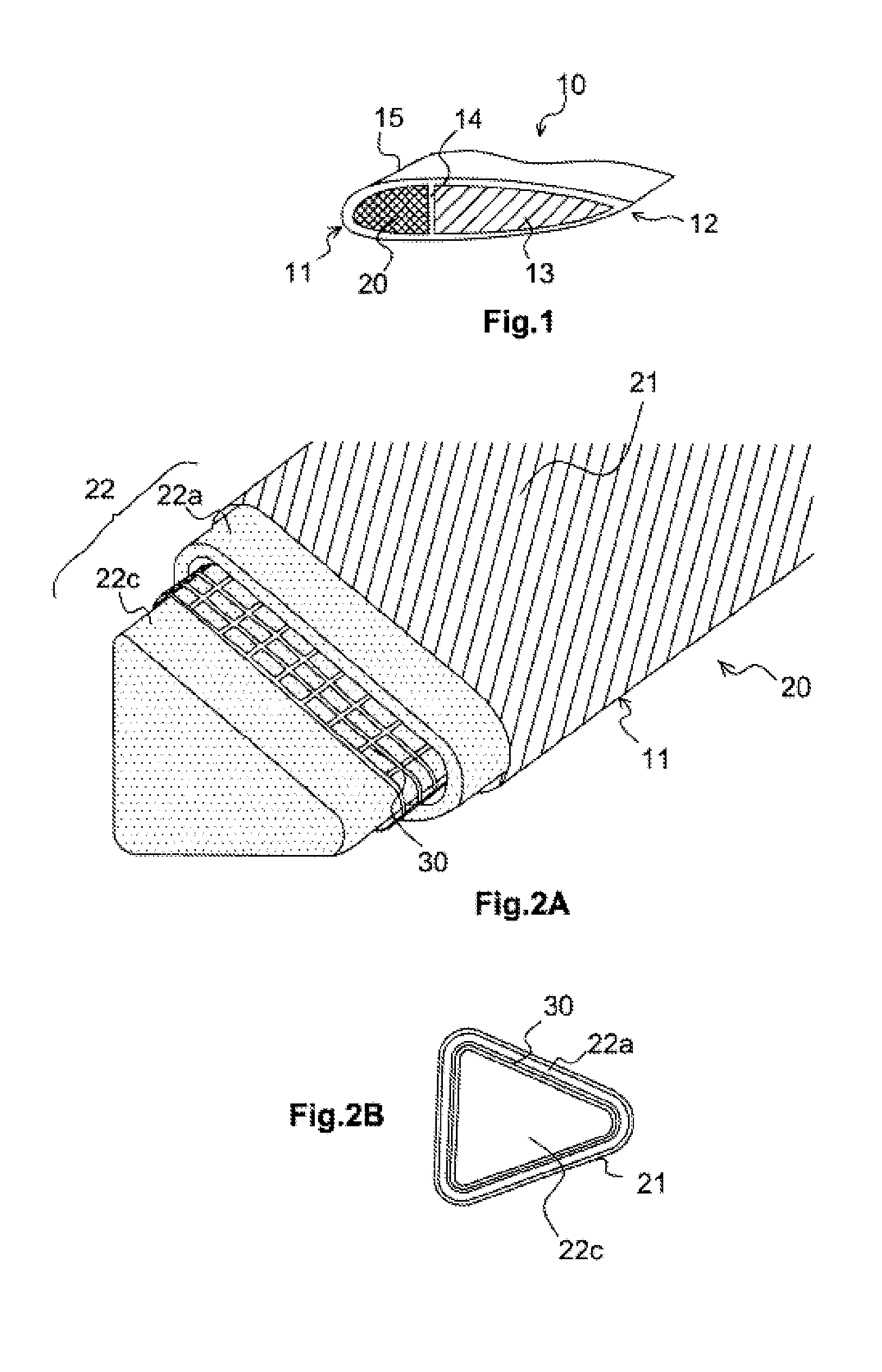 Energy absorption device for aircraft structural element