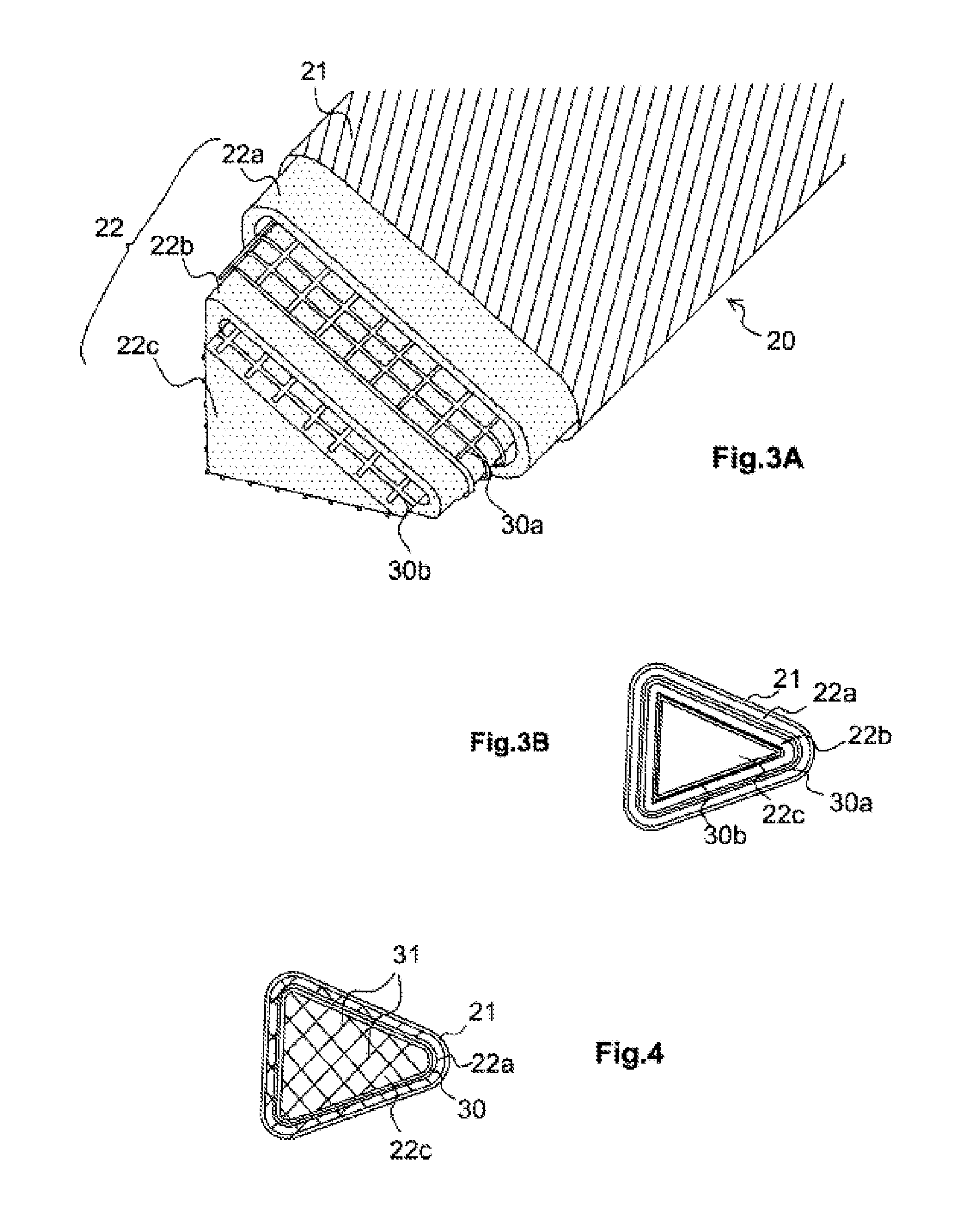 Energy absorption device for aircraft structural element