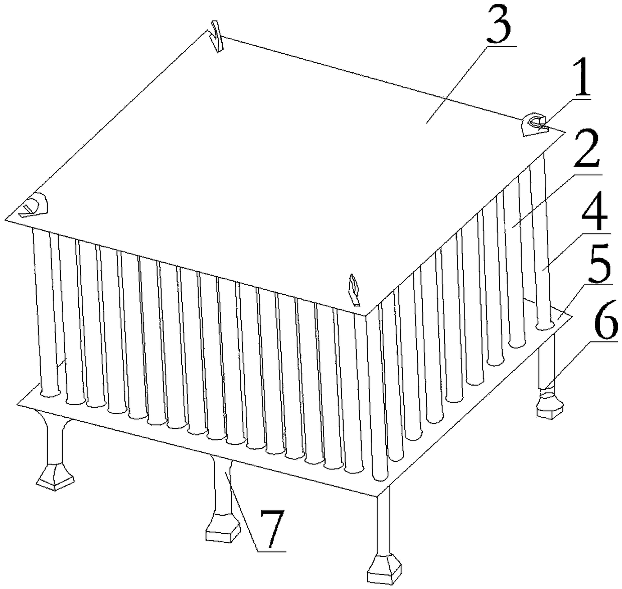 Storage grillage for spent fuel assembly