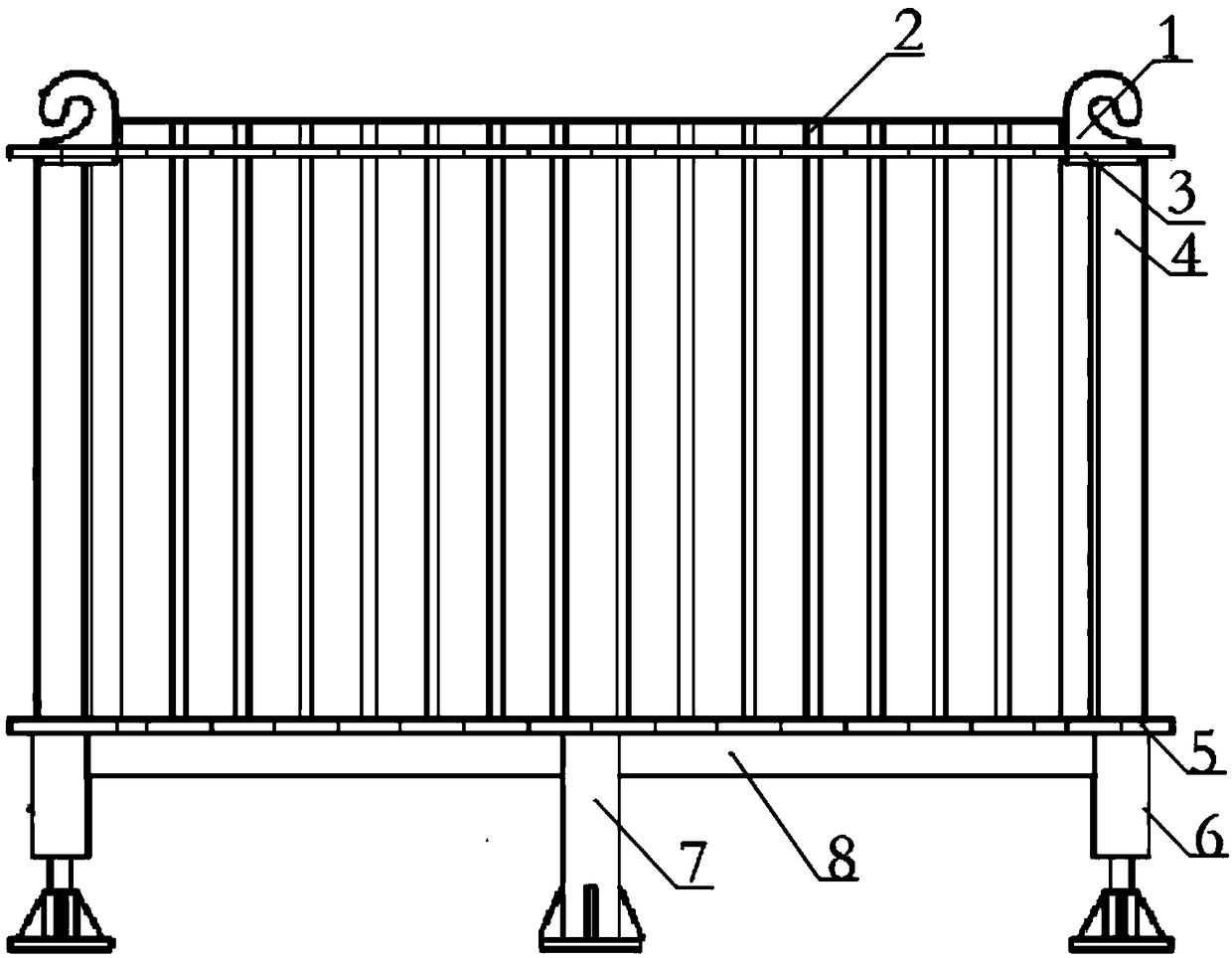 Storage grillage for spent fuel assembly