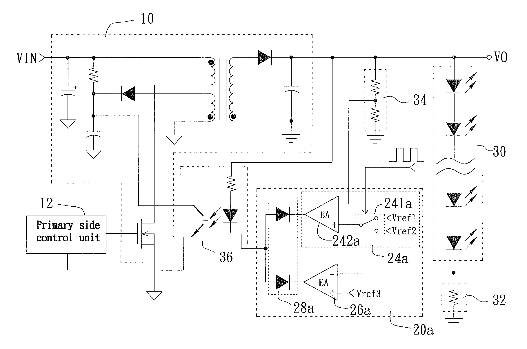 Light-emitting diode driving circuit and secondary side controller for controlling the same