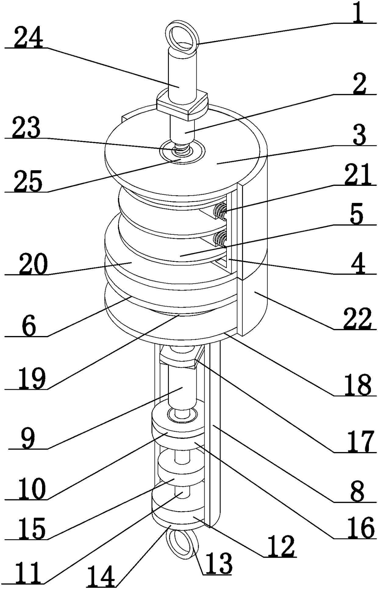 Inerter unit and spring unit parallel connection ternary vibration reducing device and design and assembling method