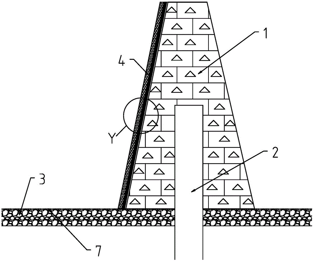 Large unconsolidated soil and stone body slope protection structure and method