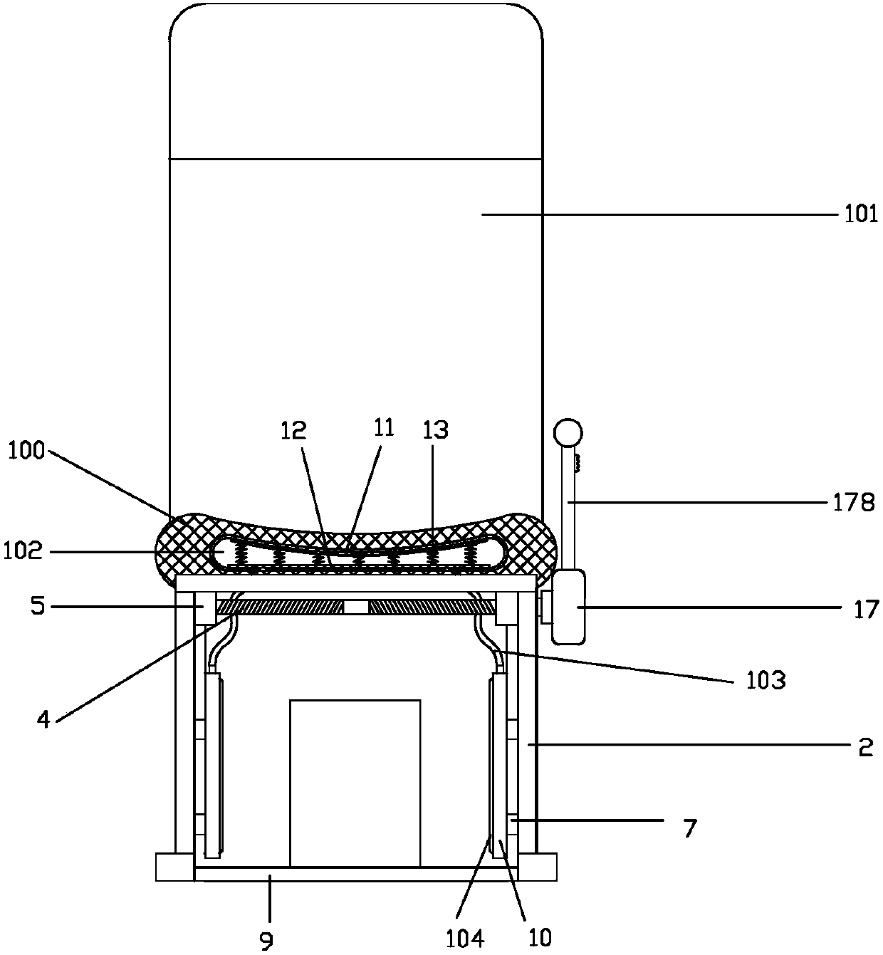 Storage type automobile seat