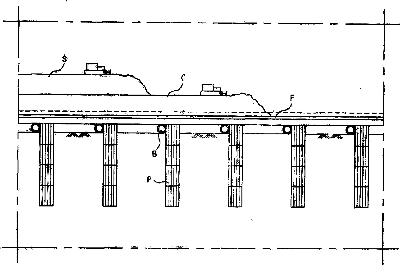 Construction method for treating soft groundwork surface layer by using bamboo web