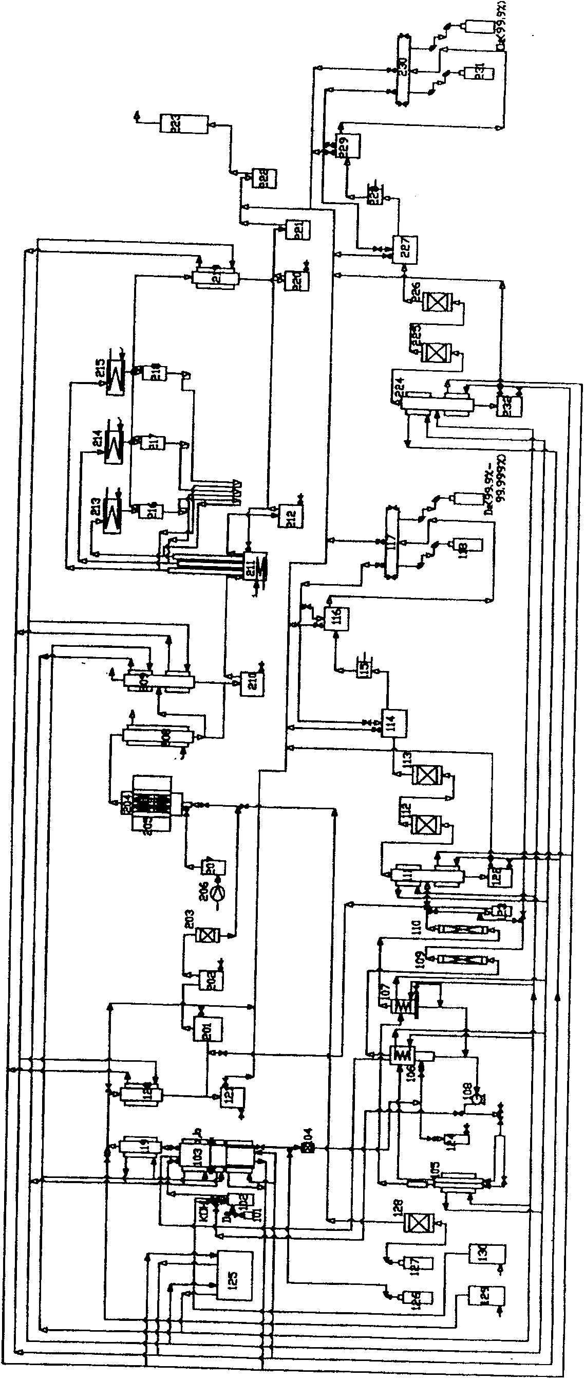 Method for preparing extra high pure deuterium gas by using heavy water as raw material