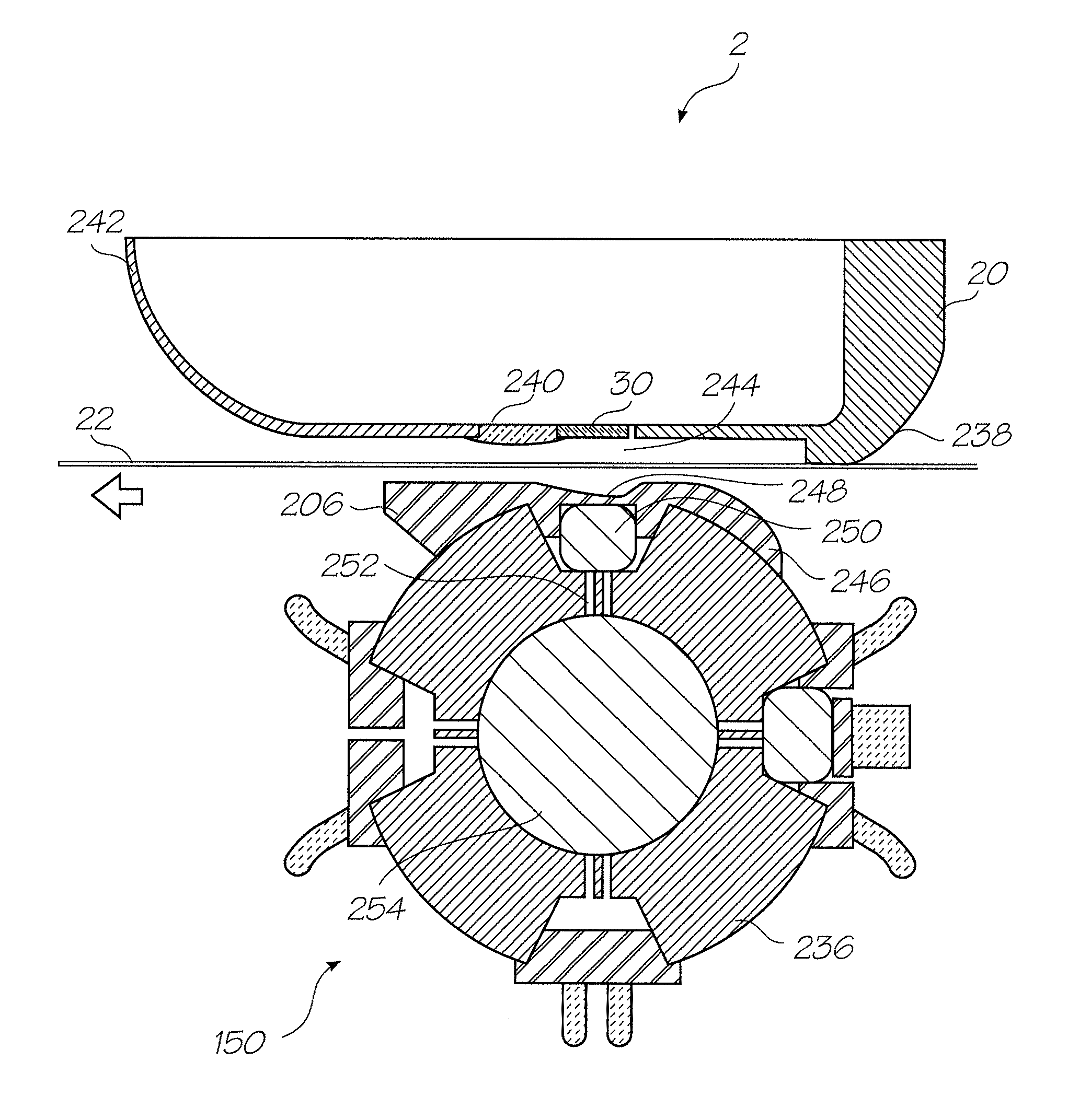 Rotating printhead maintenance facility with symmetrical chassis