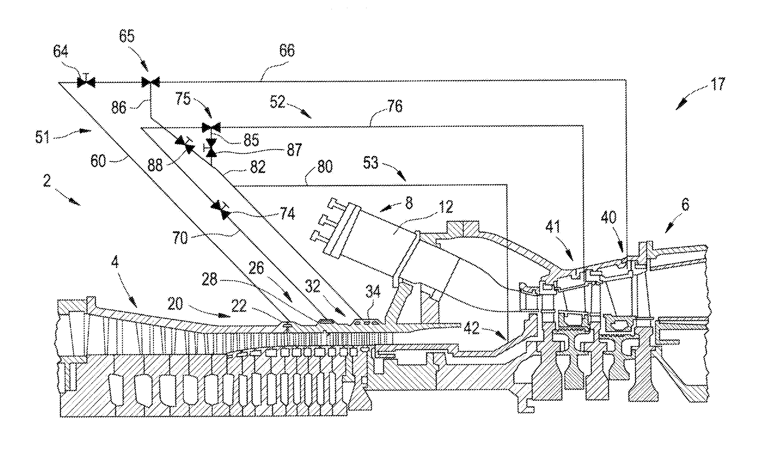 System for delivering air from a multi-stage compressor to a turbine portion of a gas turbine engine