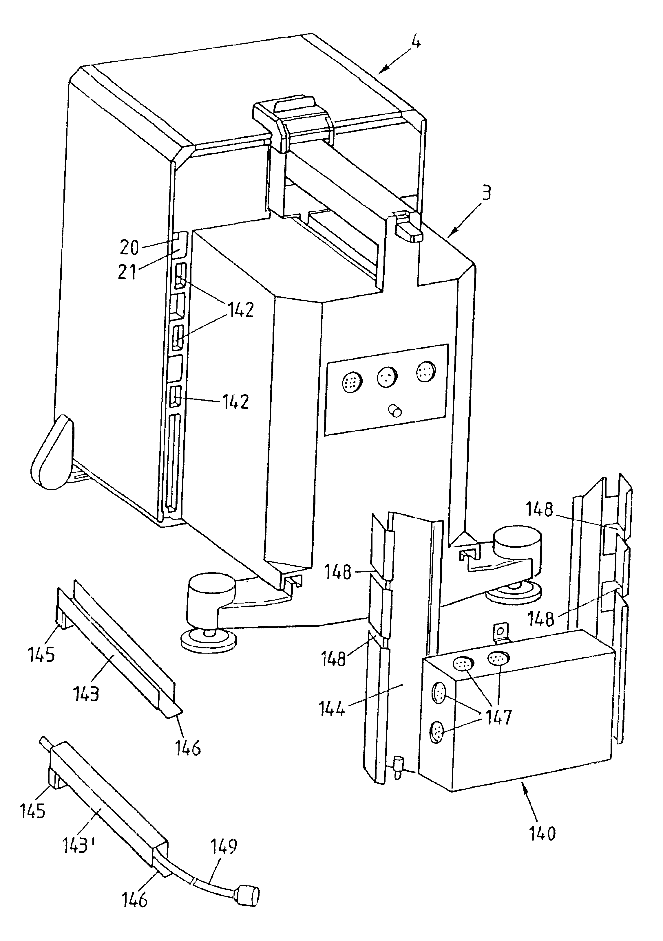 Balance with a weighing compartment