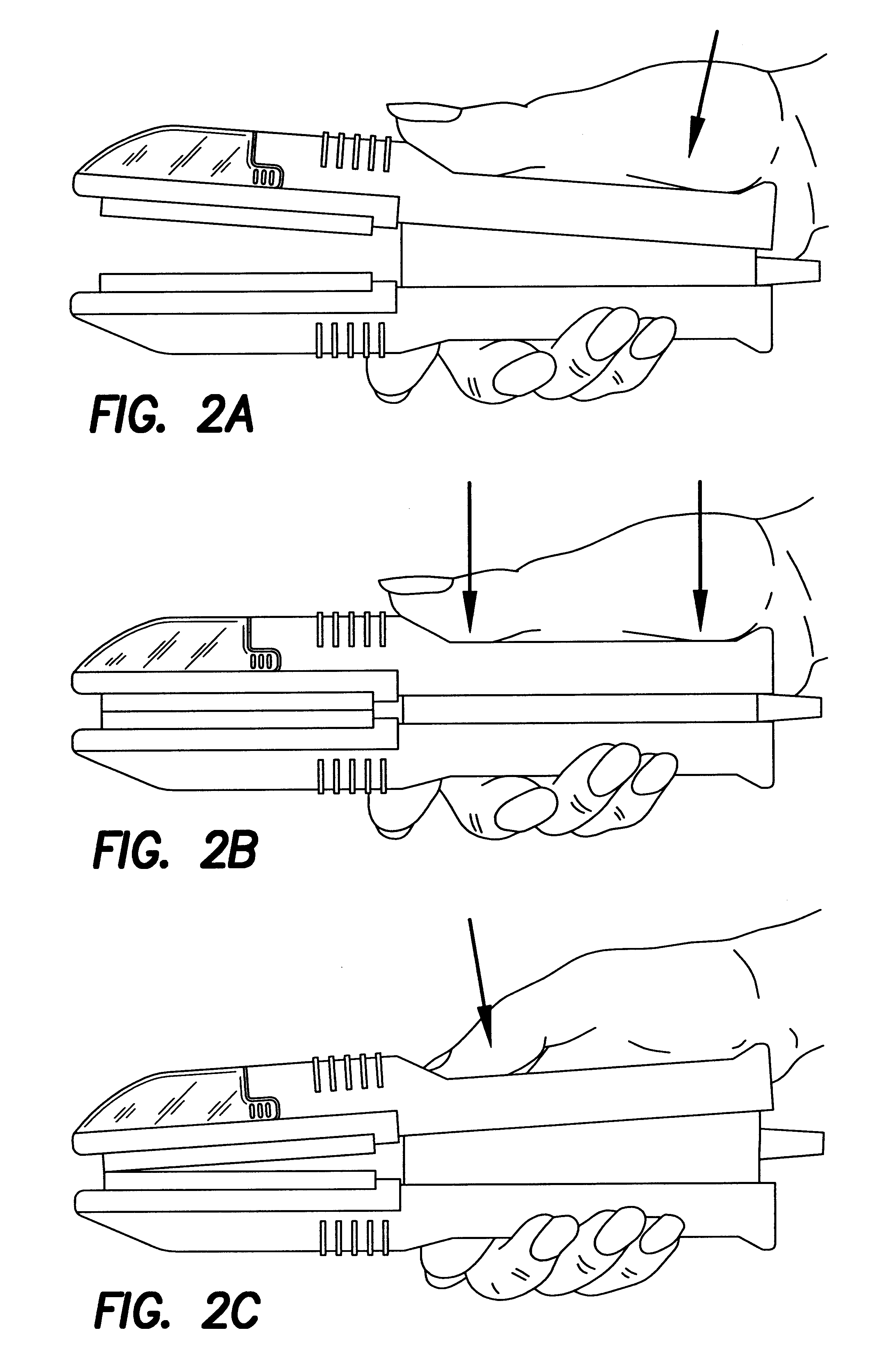 Hair styling tongs with biased handles