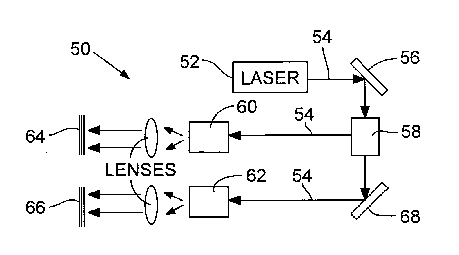 Efficient micro-machining apparatus and method employing multiple laser beams