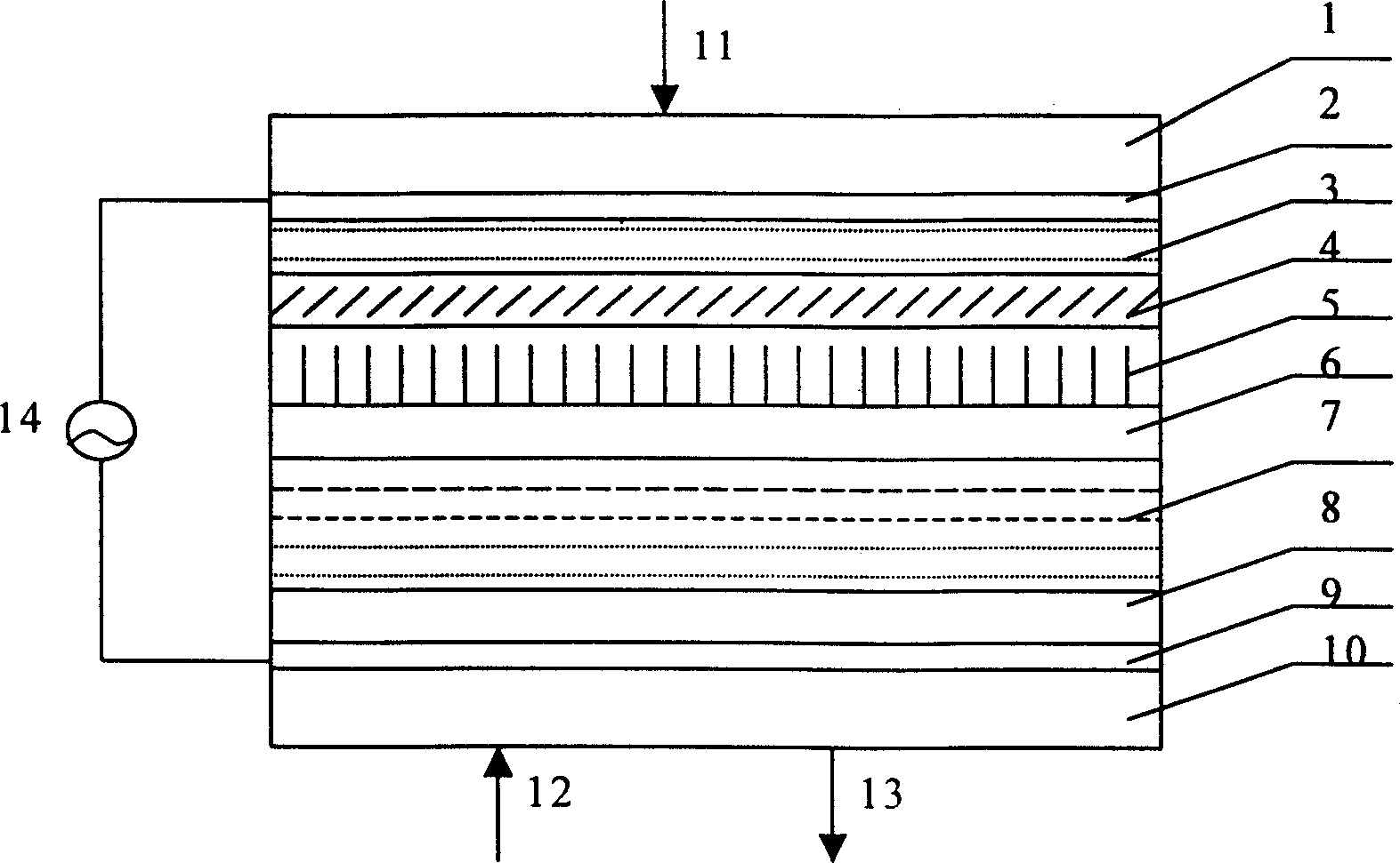 Column shaped structure nano-silicon/non crystal silicon carbon composite photoconductive layer liquid crystal light valve and its preparation method