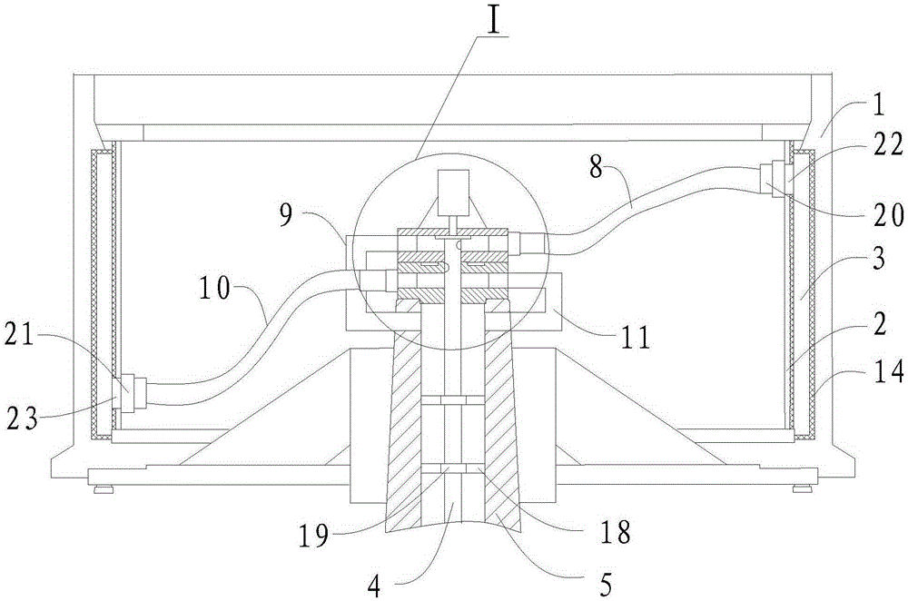 Drawbench cooling device with rust preventing and incrustation removing functions