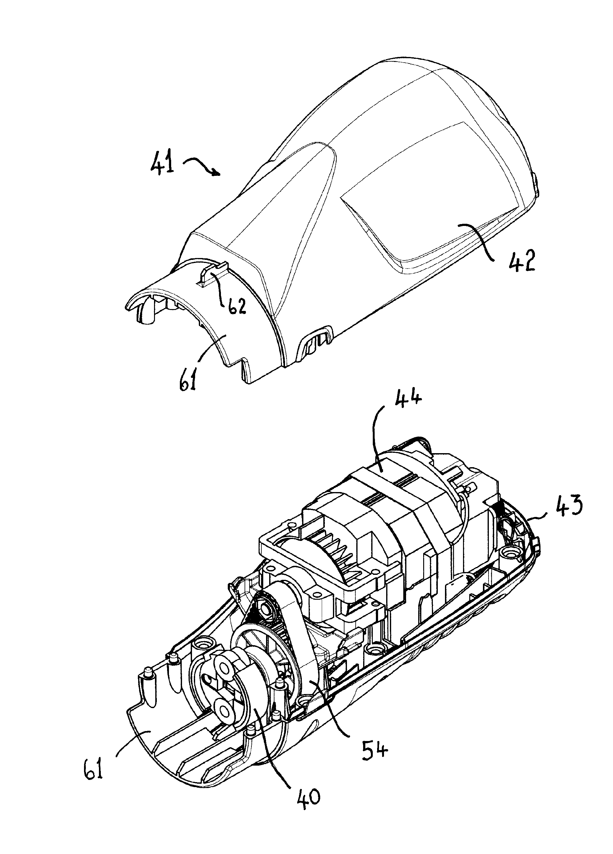 Interchangeable electric motor for powered garden implements