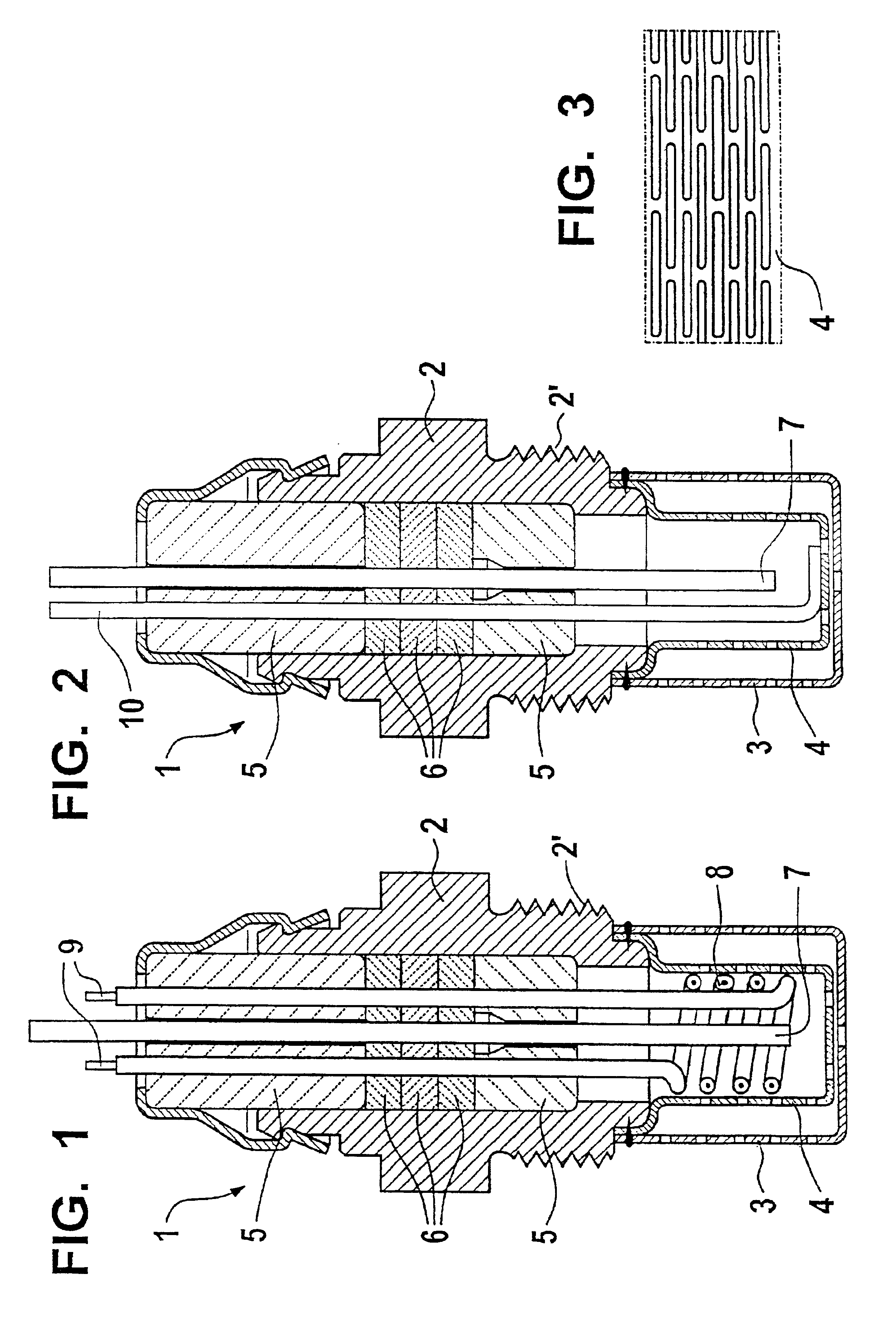 Measuring sensor for gases