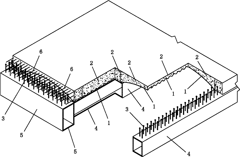 Combined bridge deck of arched corrugated steel plates and concrete