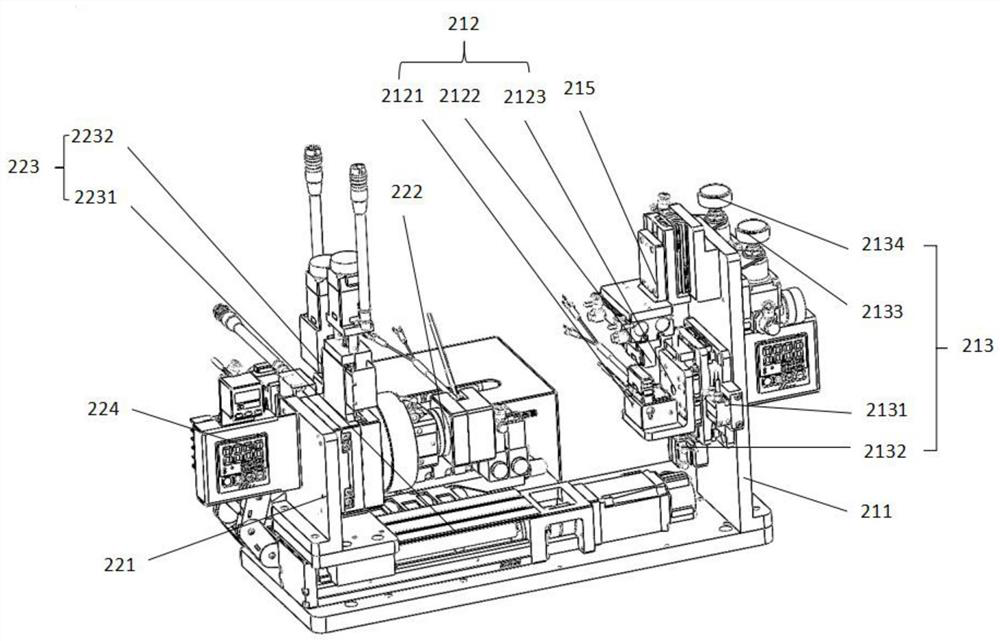 An assembly and positioning device and system for earphone shell and cable