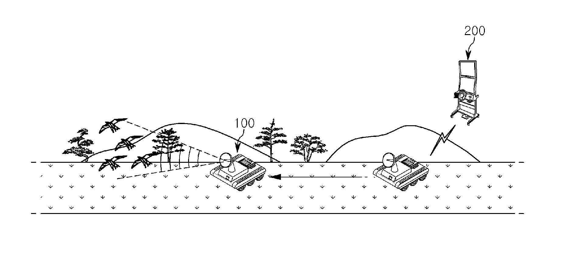 Method and apparatus for birds control using mobile robot