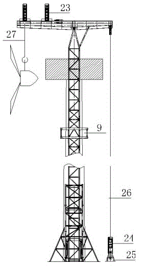 Wind generator tower self-elevating translation hoist hoisting system