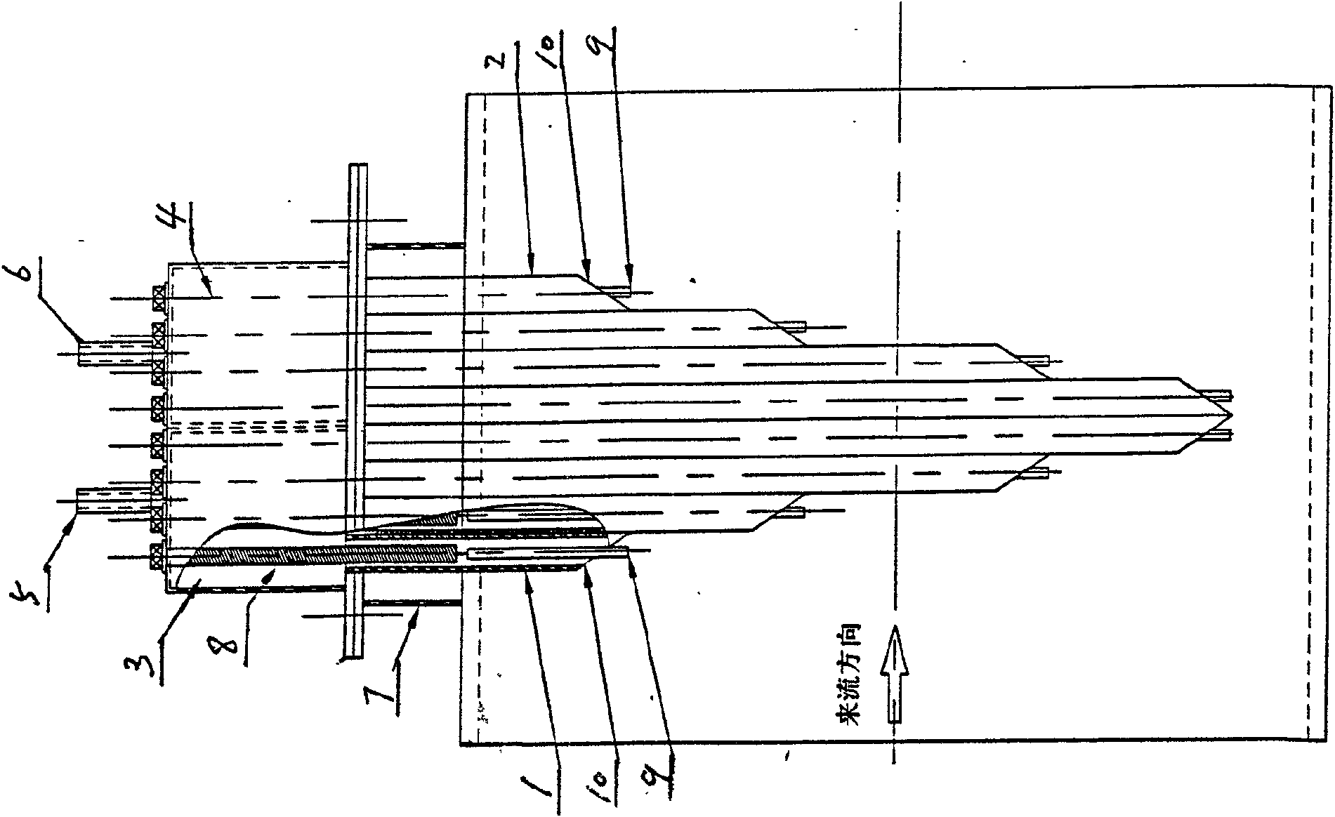 Mean flow rate measuring instrument of gas-solid two-phase flow pipeline