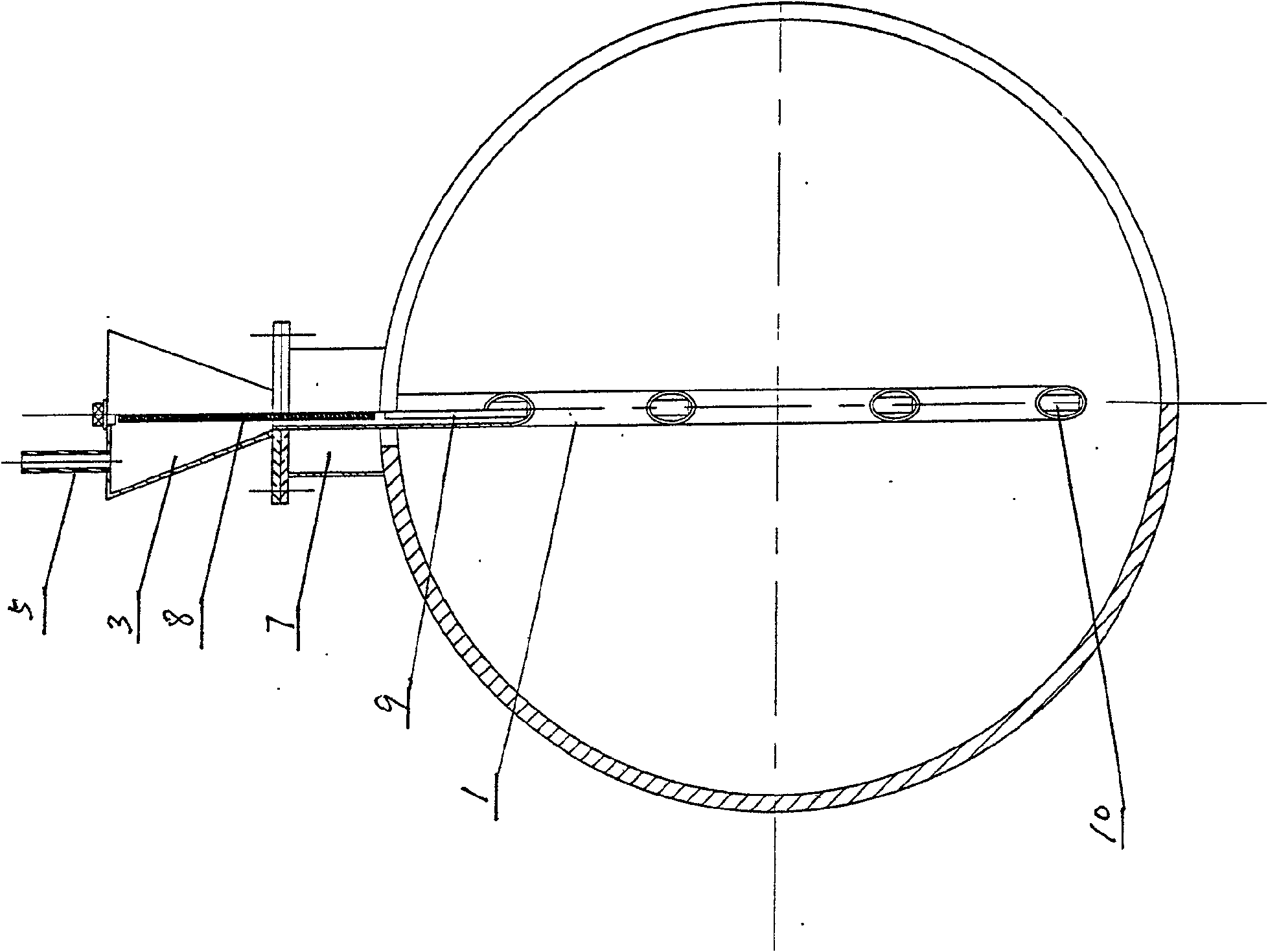 Mean flow rate measuring instrument of gas-solid two-phase flow pipeline