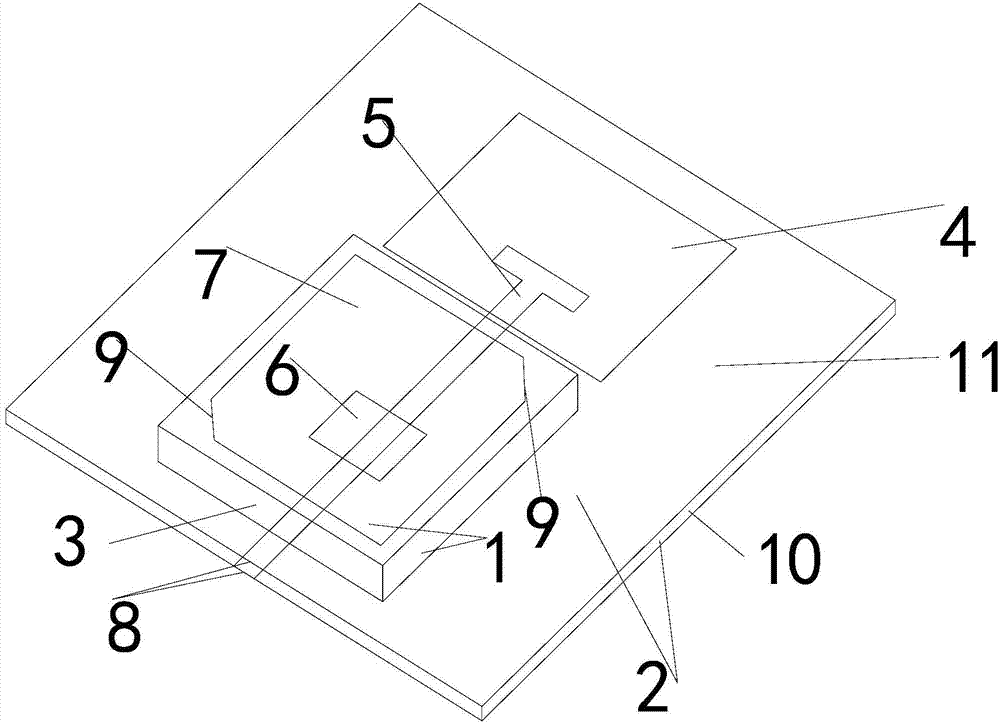 Double-frequency micro-strip antenna adopting multilayer structure