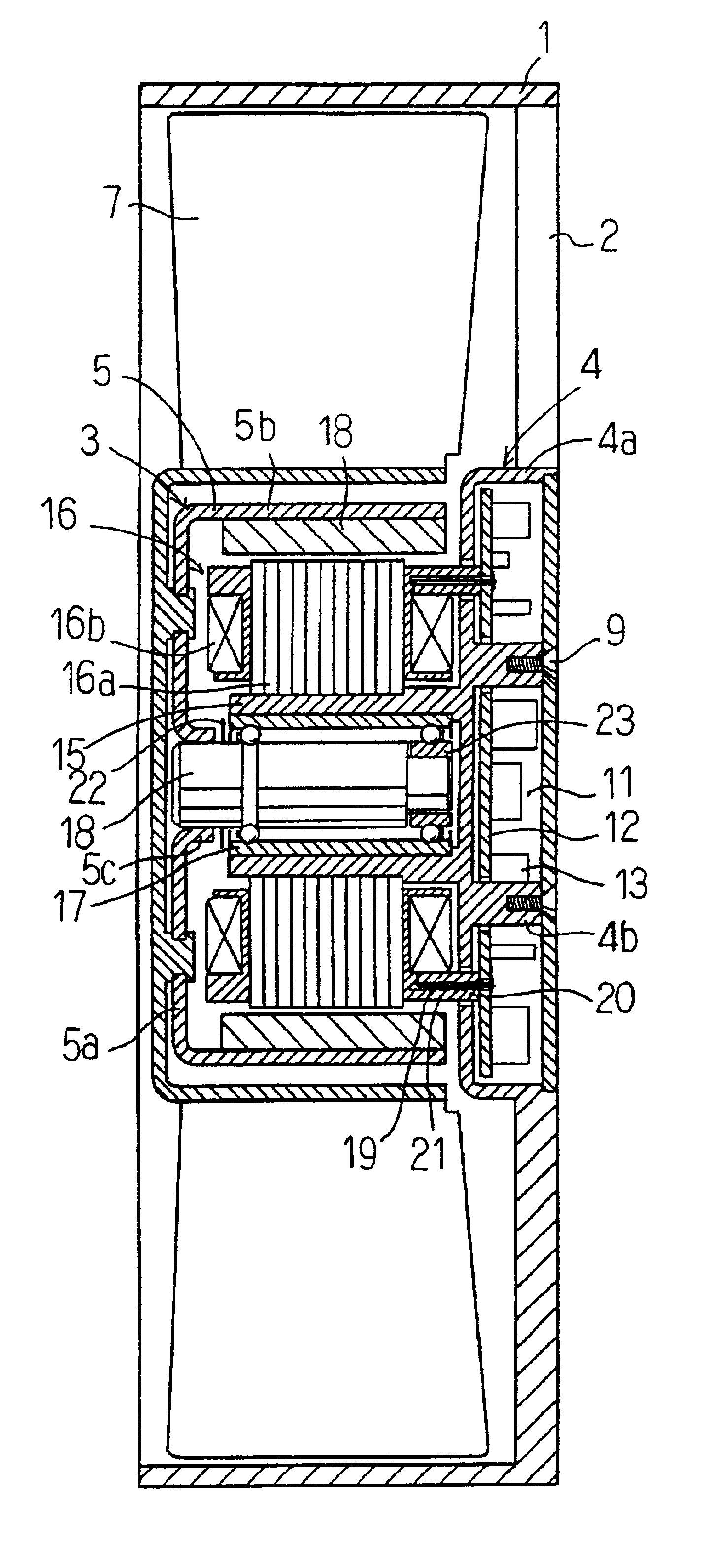 Axial electric fan blower with electric components housing sealed from moisture, dirt and dust or other harmful gas