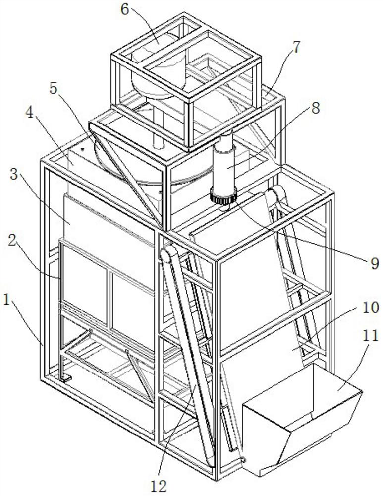 A stirring device for hot-melt adhesive material used in the processing and production of aluminum-plastic composite pipes