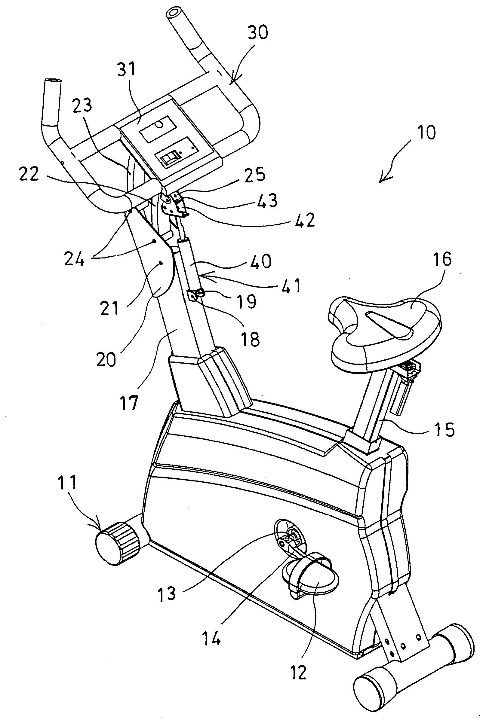 Bicycle exerciser having adjustable handle