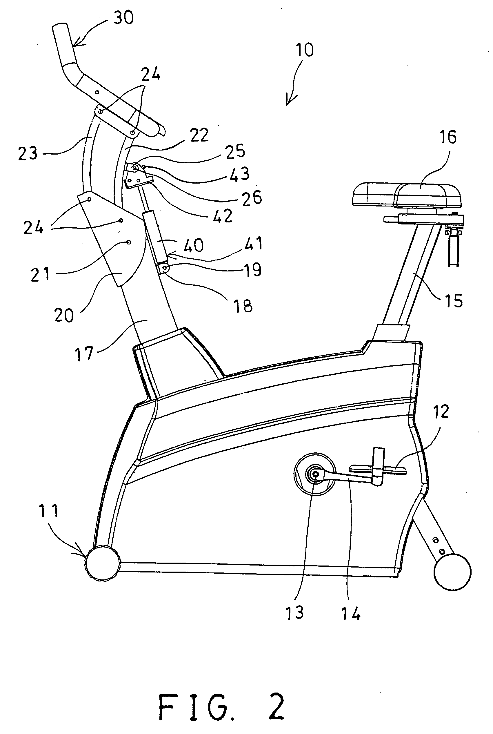 Bicycle exerciser having adjustable handle