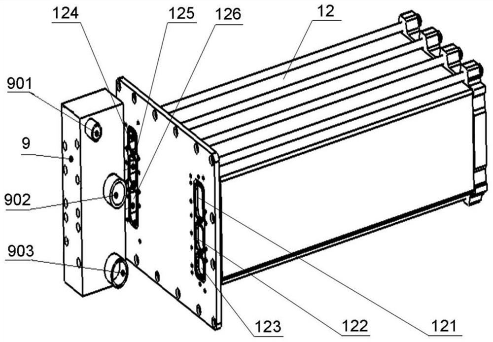 Manifold for double-stack fuel cells arranged side by side and double-stack fuel cell