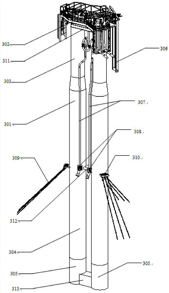 Deep water column type export buoy