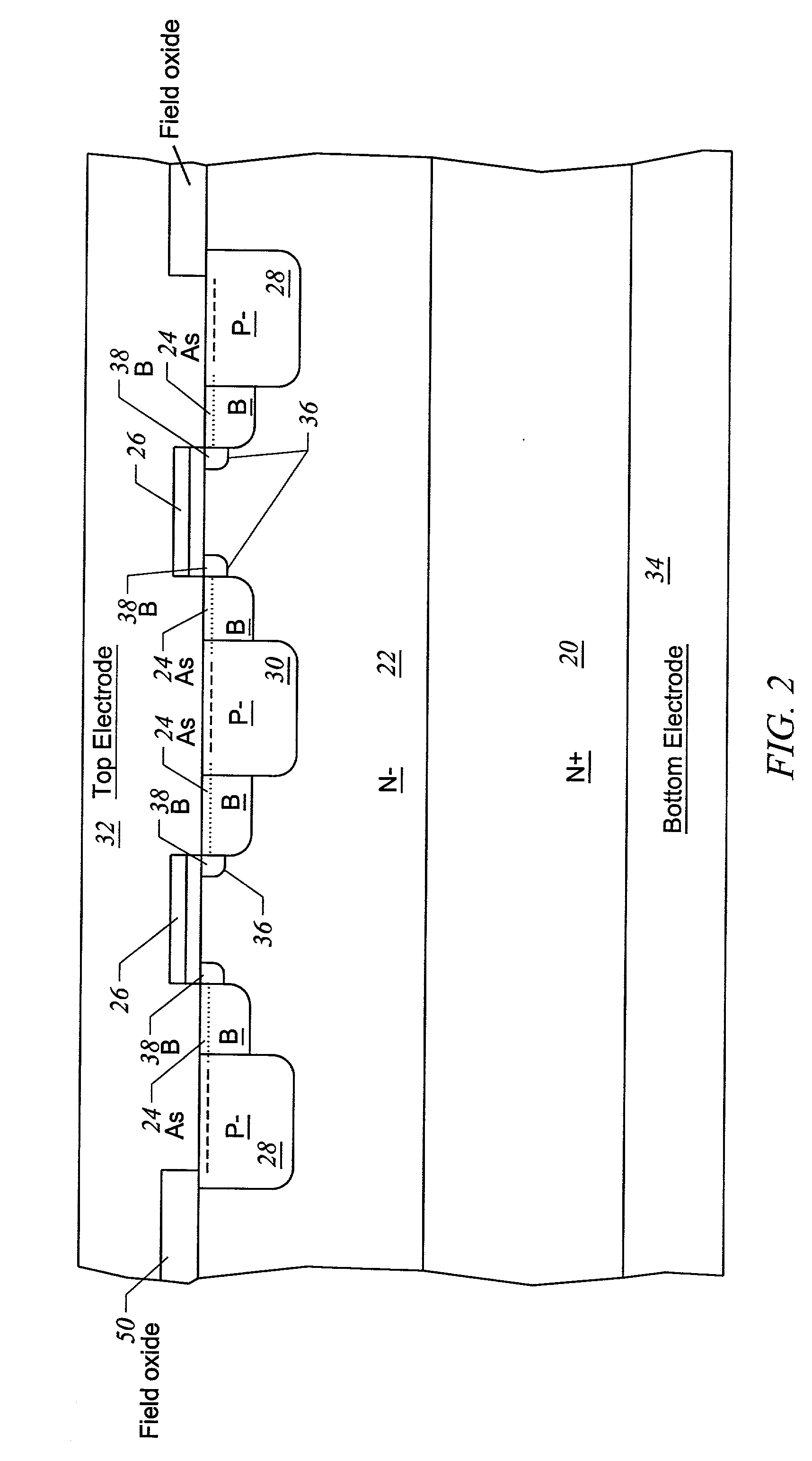 Power device having reduced reverse bias leakage current