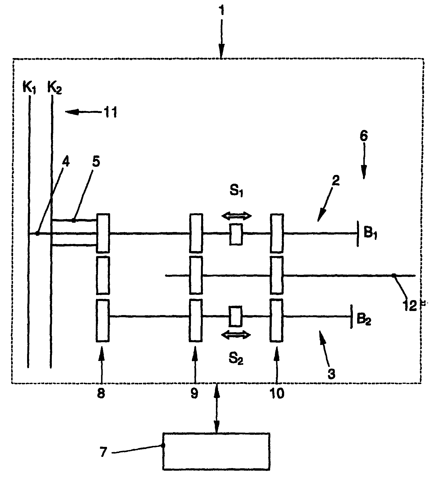 Synchronous device for double clutch speed variator