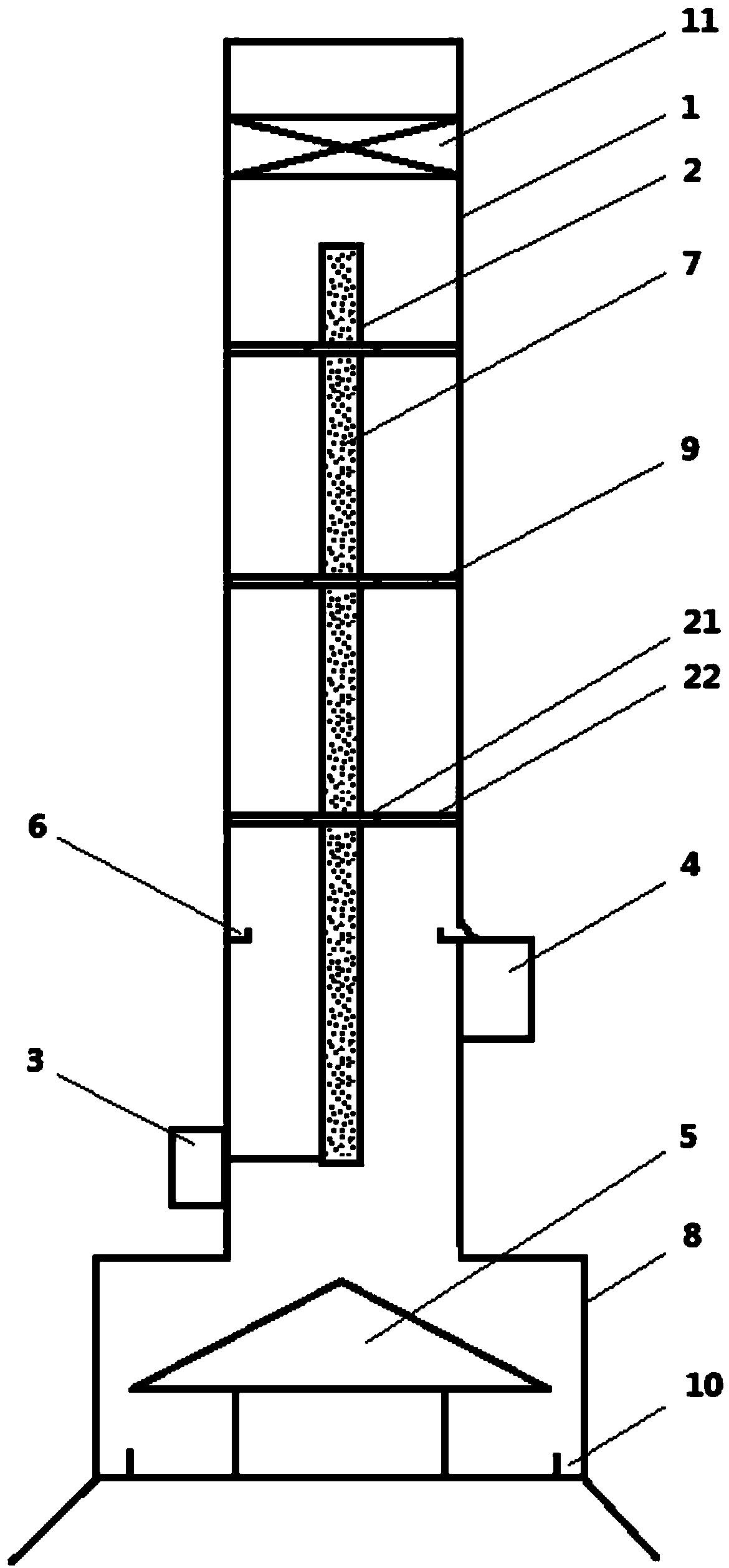 Flue gas and water same-channel dust-removing device