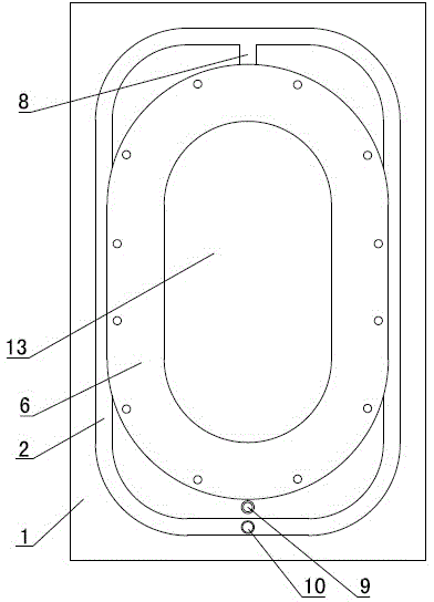 Water-cooling type hearth plate of petroleum coke tank-type calcining furnace