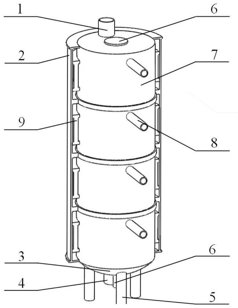 A vertical pyrolysis device for solid organic waste