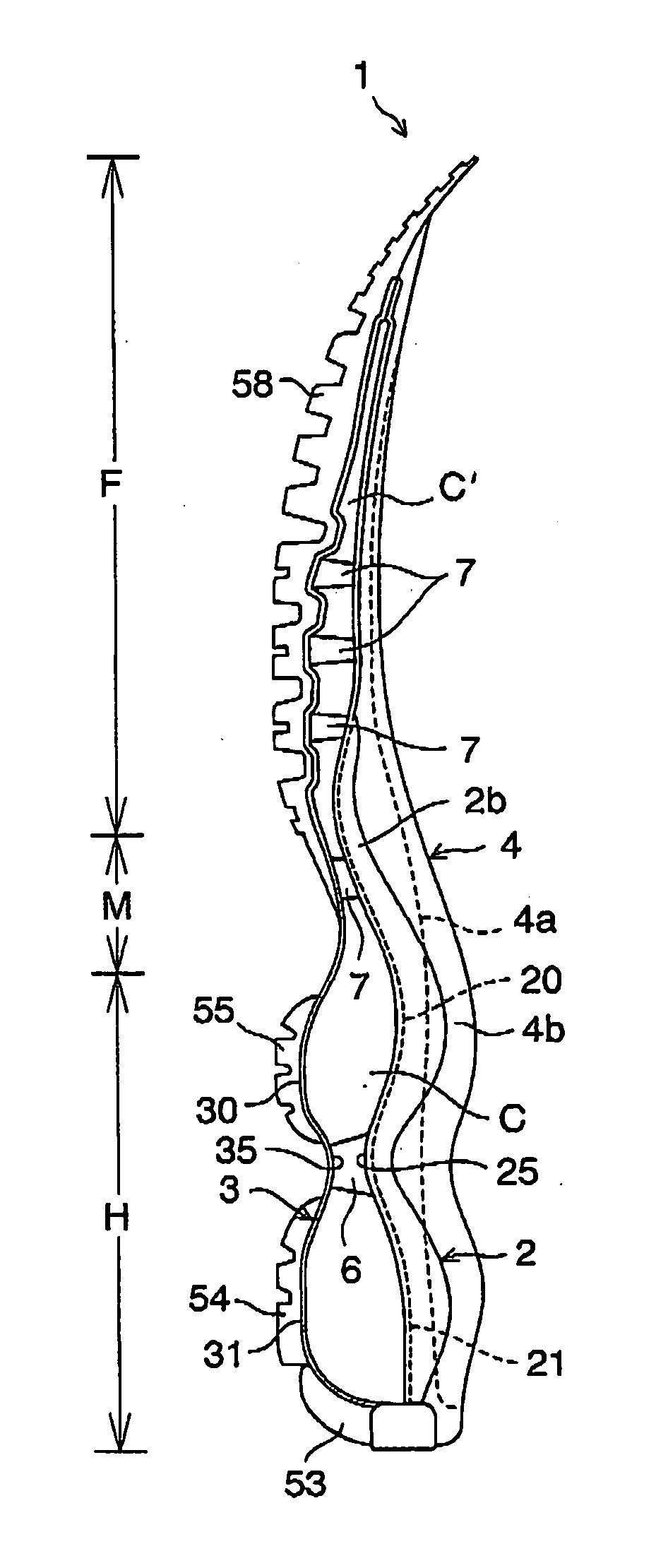 Sole structure for a shoe