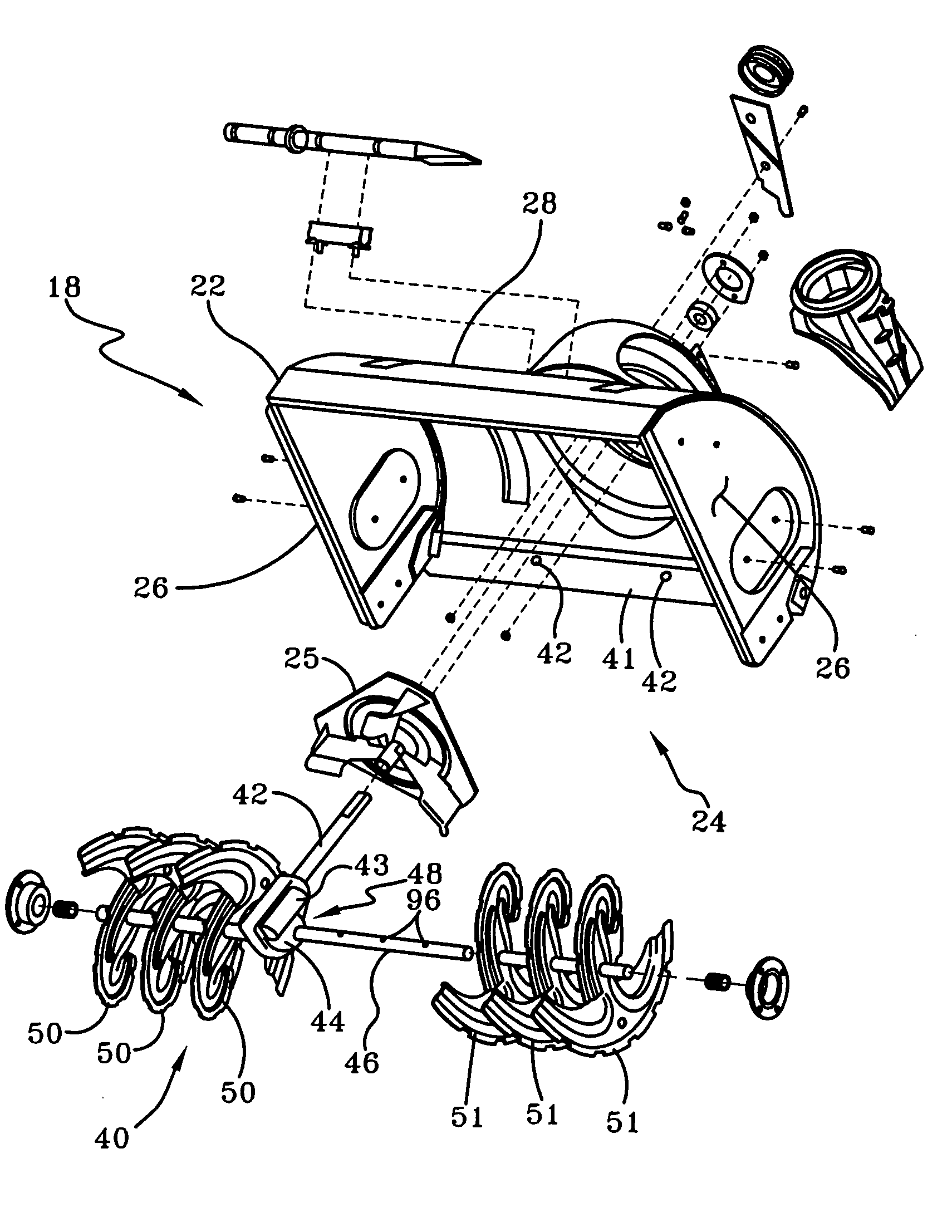 Auger for snow throwing machine