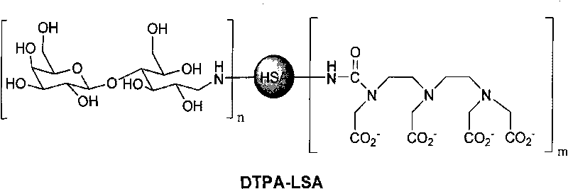 Medicine box for preparing technetium-99m labeled DTPA-LSA, preparation method and application thereof