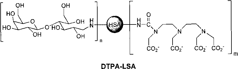 Medicine box for preparing technetium-99m labeled DTPA-LSA, preparation method and application thereof