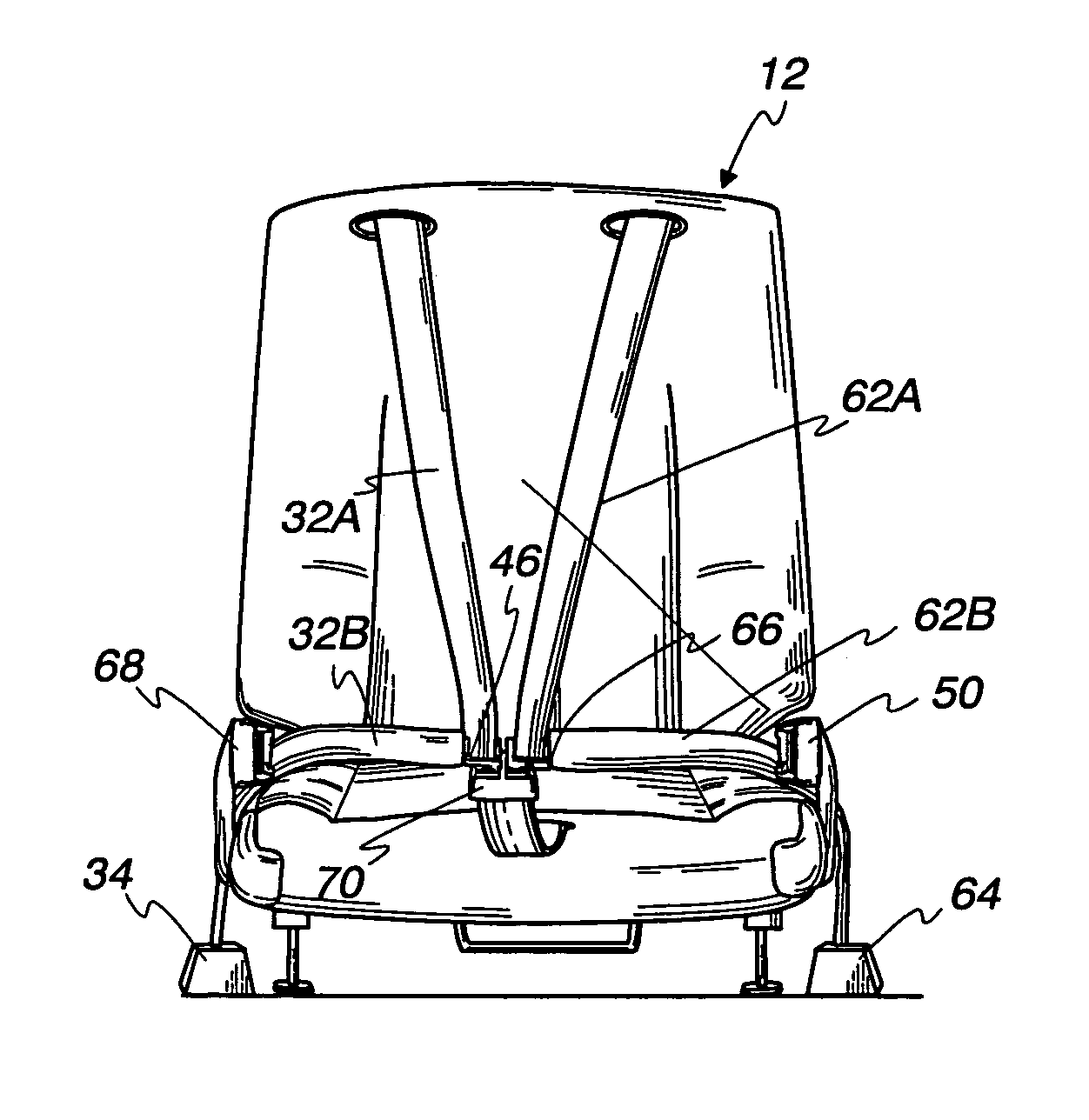 Configurable vehicle restraint system having variable anchor points