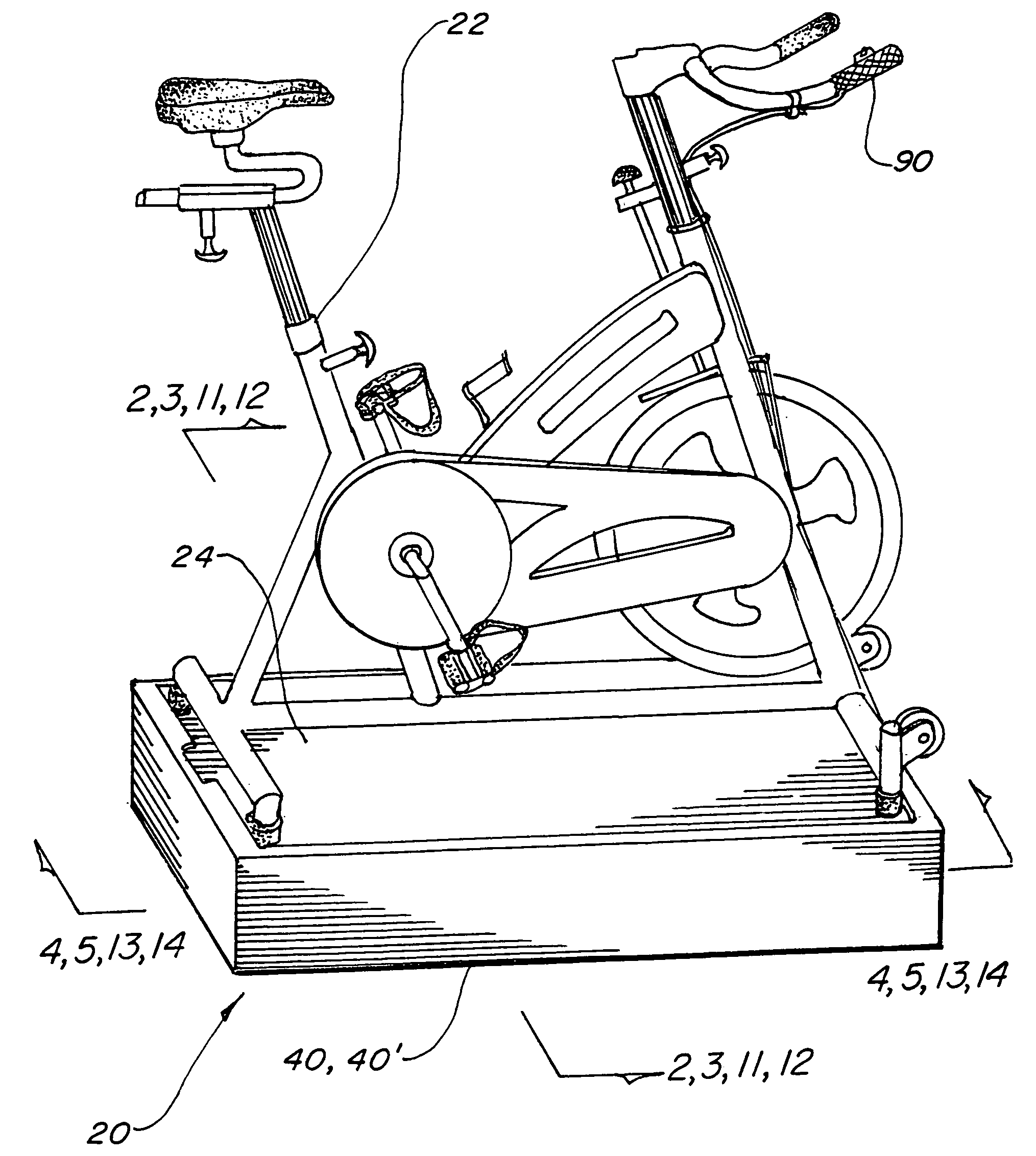 Articulating exercise bicycle platform