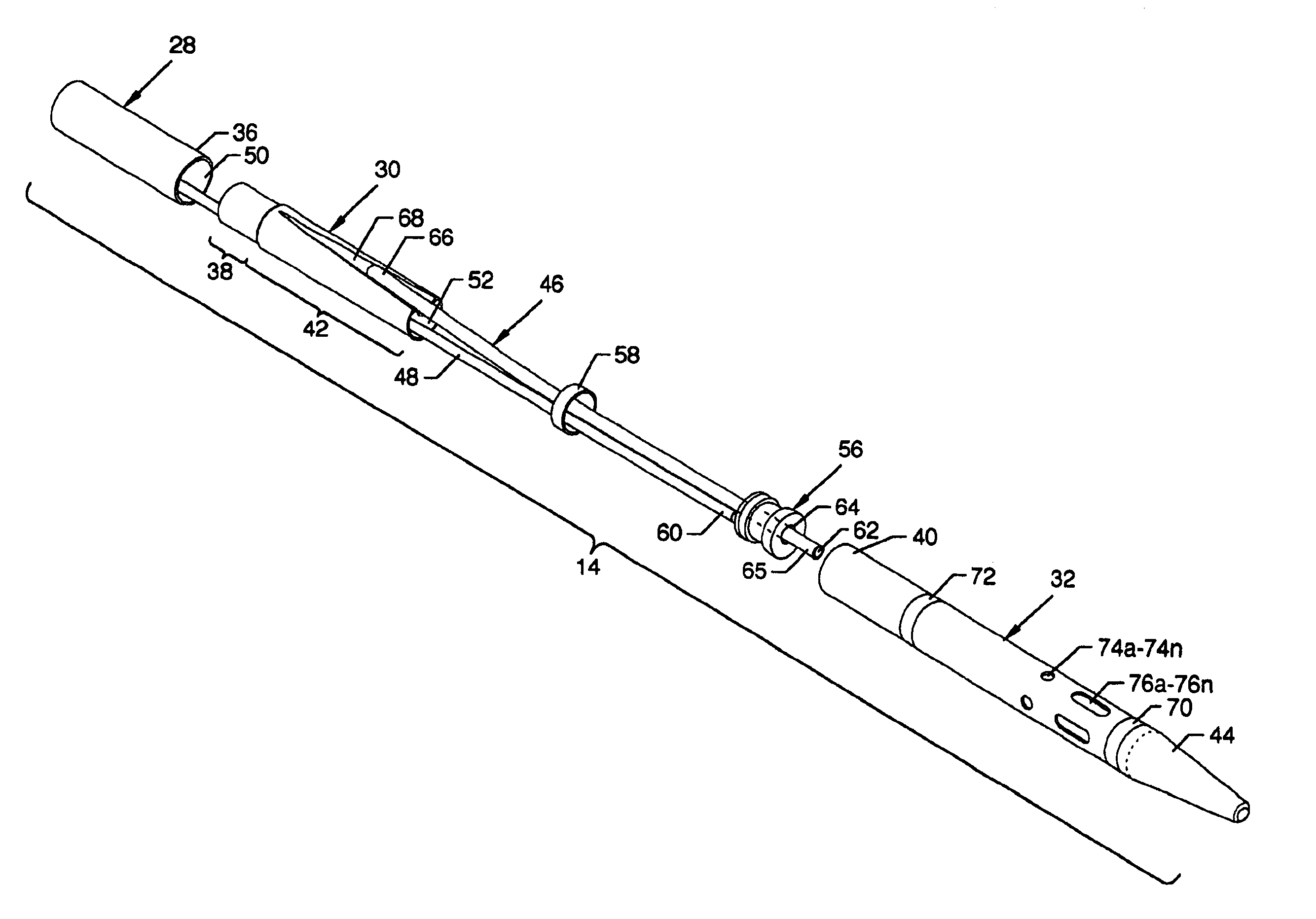 Rapid exchange fluid jet thrombectomy device and method