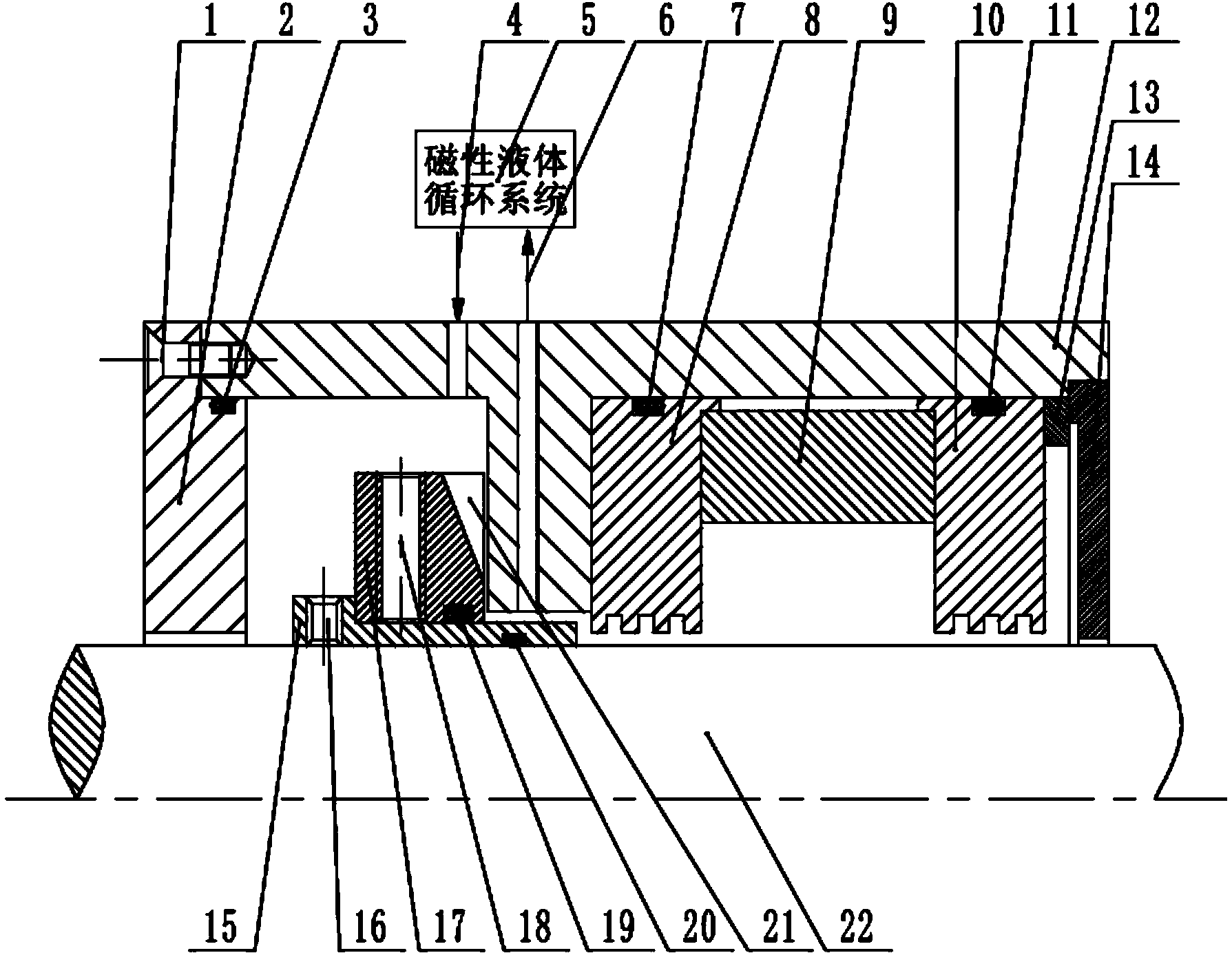 Fluid dynamic pressure type magnetic liquid seal device