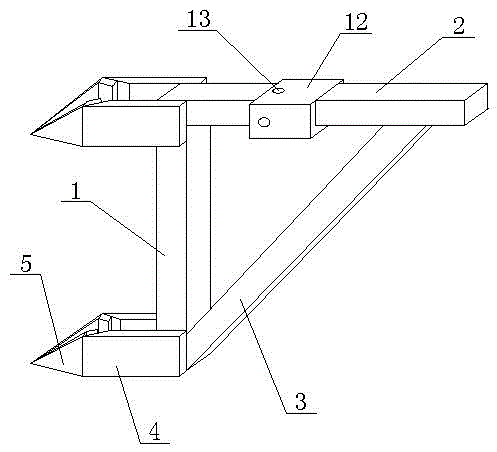 Detachable triangular supporting system for ensuring horizontal supporting and installing and adjusting method